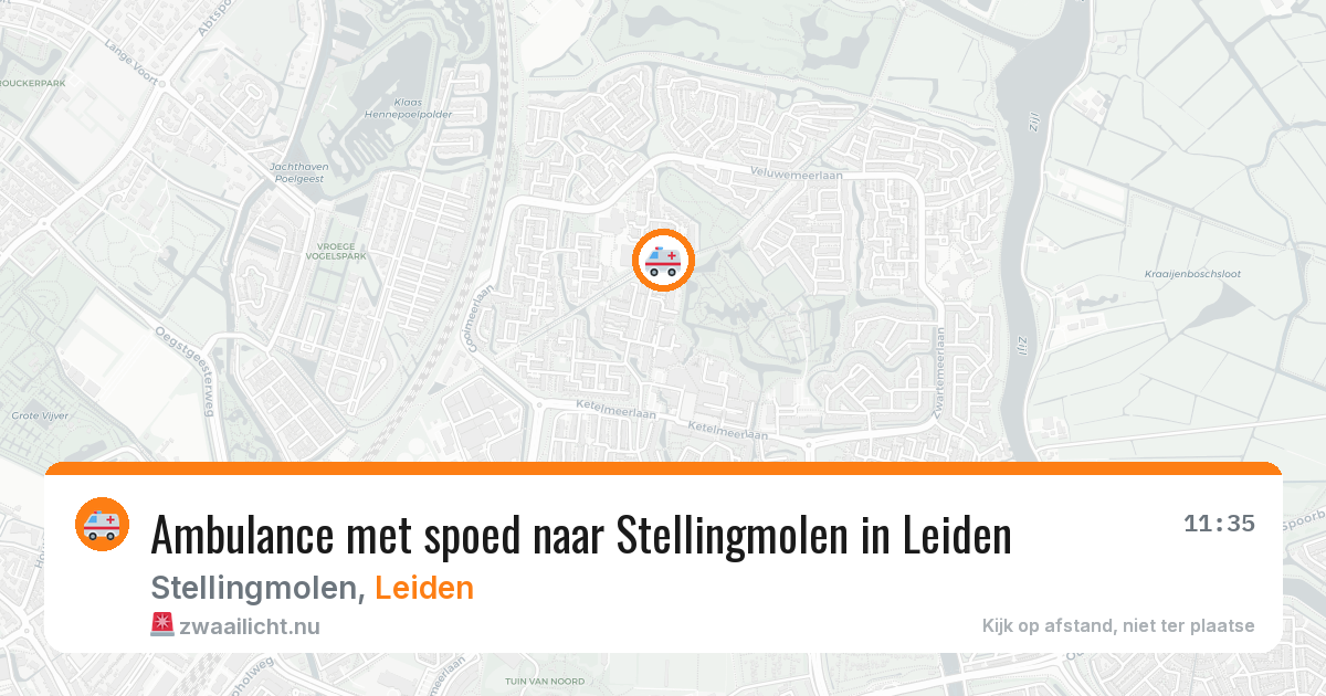 Ambulance met spoed naar Stellingmolen in Leiden — 16 jul 2026