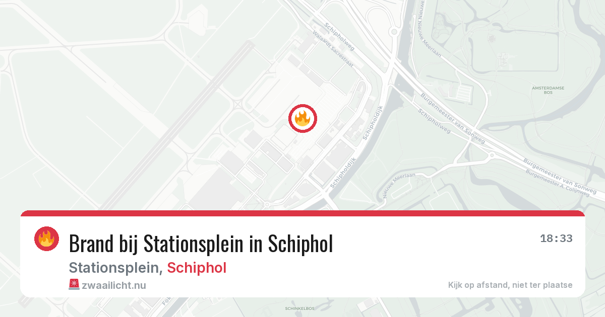 Brand bij Stationsplein in Schiphol — 6 jun 2026
