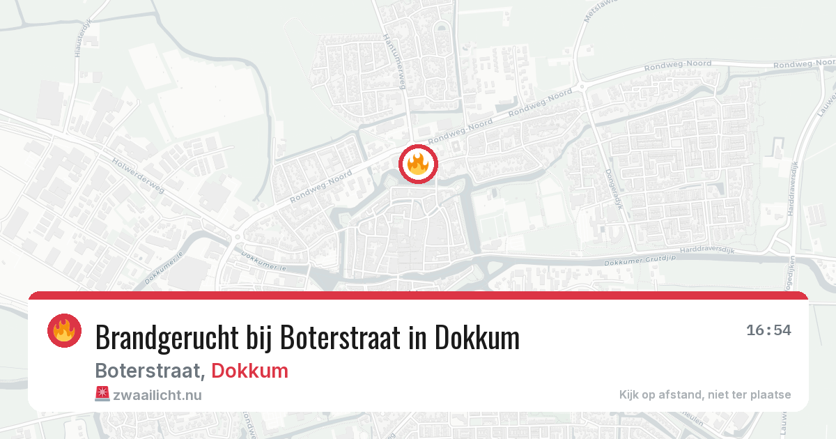 Brandgerucht bij Boterstraat in Dokkum — 21 apr 2026