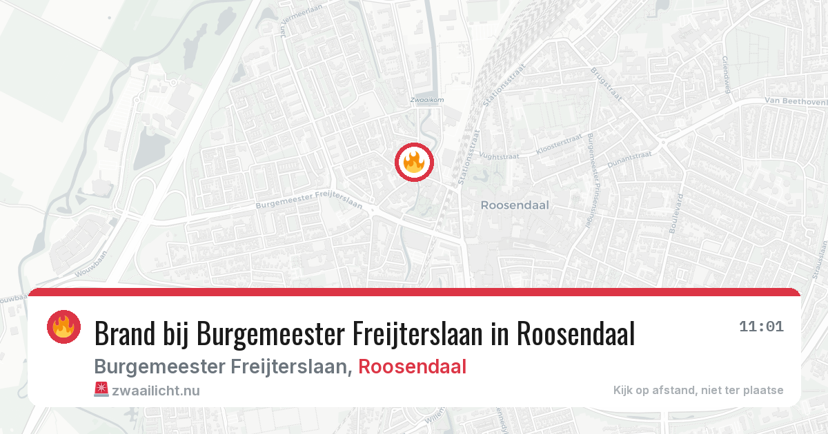 Brand bij Burgemeester Freijterslaan in Roosendaal — 31 mei 2026