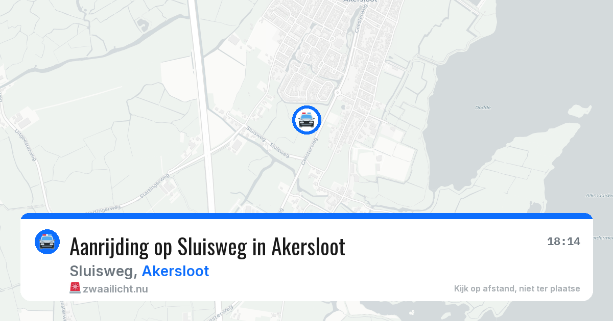 Aanrijding op Sluisweg in Akersloot — 27 jun 2026