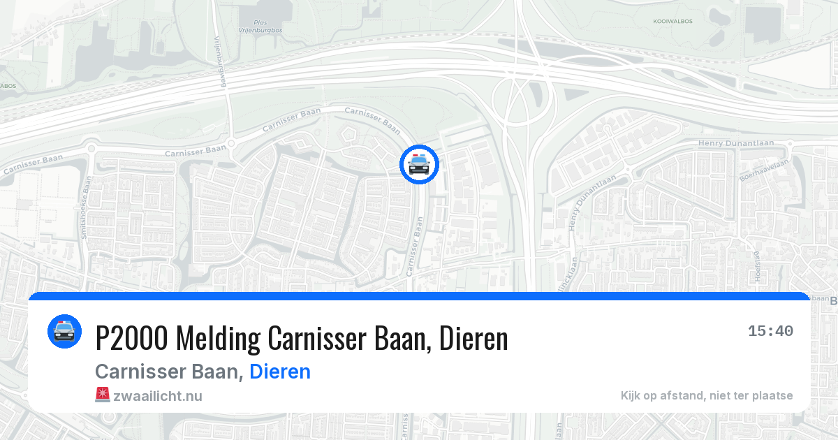 P2000 Melding Carnisser Baan, Dieren — 11 mei 2026