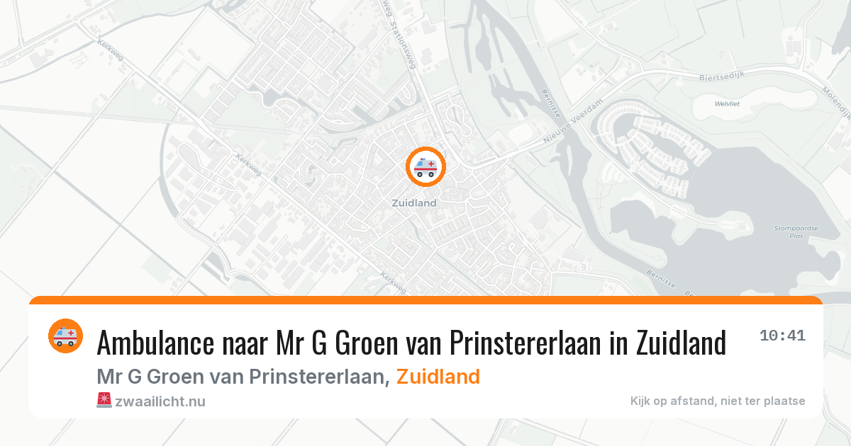 Ambulance naar Mr G Groen van Prinstererlaan in Zuidland — 27 jul 2026