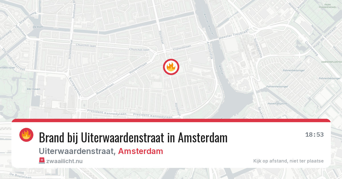 Brand bij Uiterwaardenstraat in Amsterdam — 23 mrt 2026
