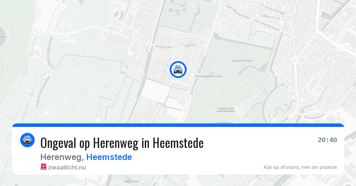 Ongeval op Herenweg in Heemstede — 10 jul 2026