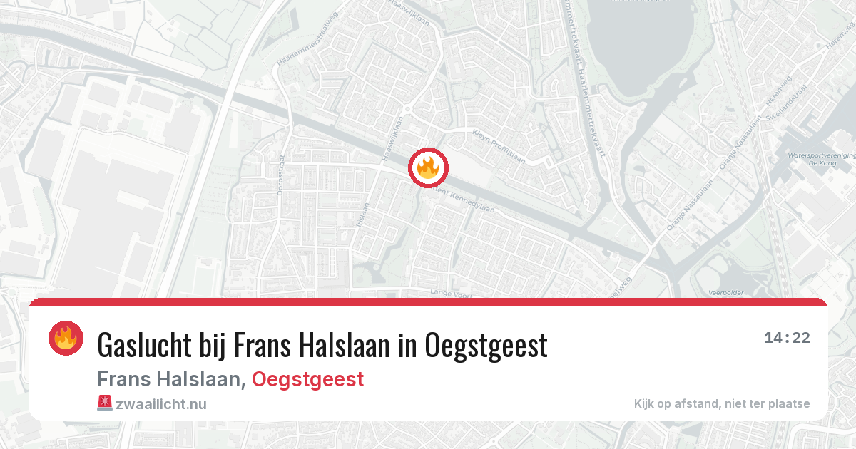 Gaslucht bij Frans Halslaan in Oegstgeest — 29 apr 2026
