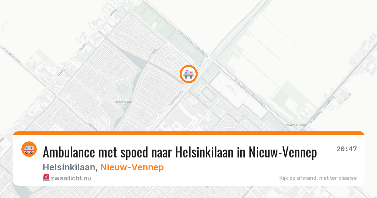 Ambulance met spoed naar Helsinkilaan in Nieuw-Vennep — 17 jul 2026