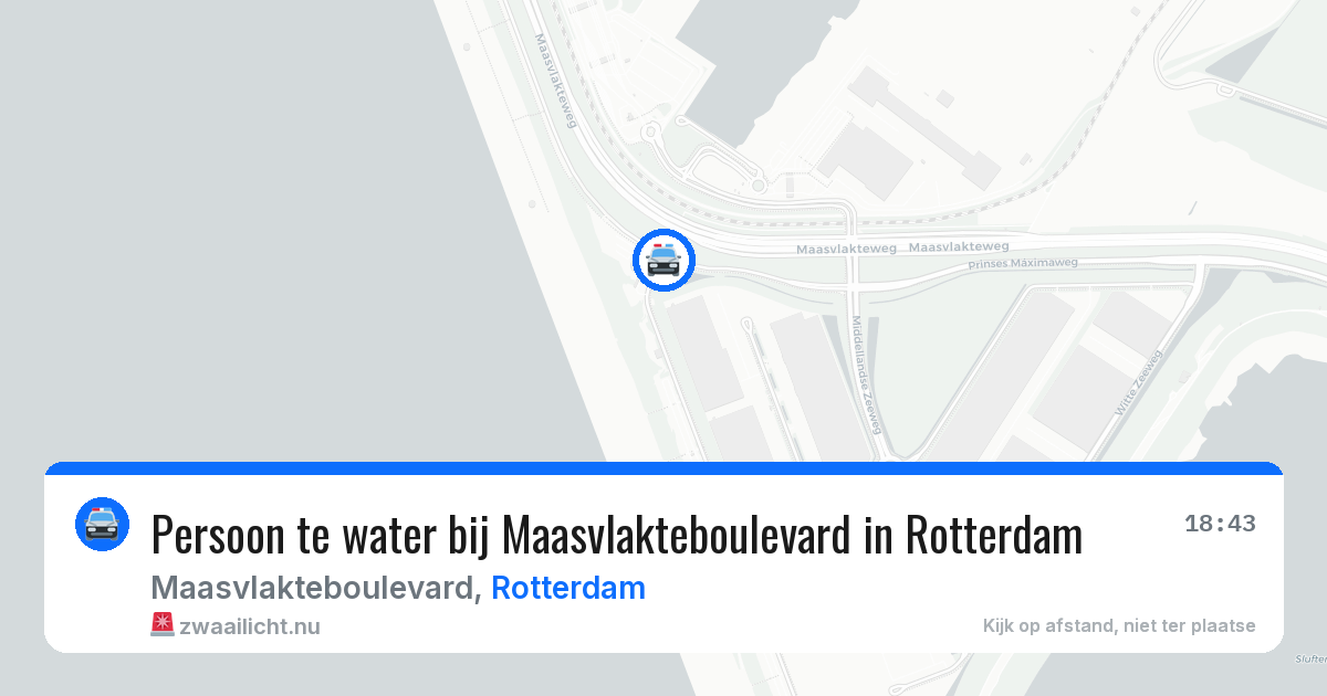 Persoon te water bij Maasvlakteboulevard in Rotterdam — 26 jul 2026
