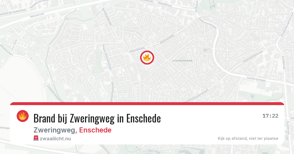 Brand bij Zweringweg in Enschede — 20 jul 2026