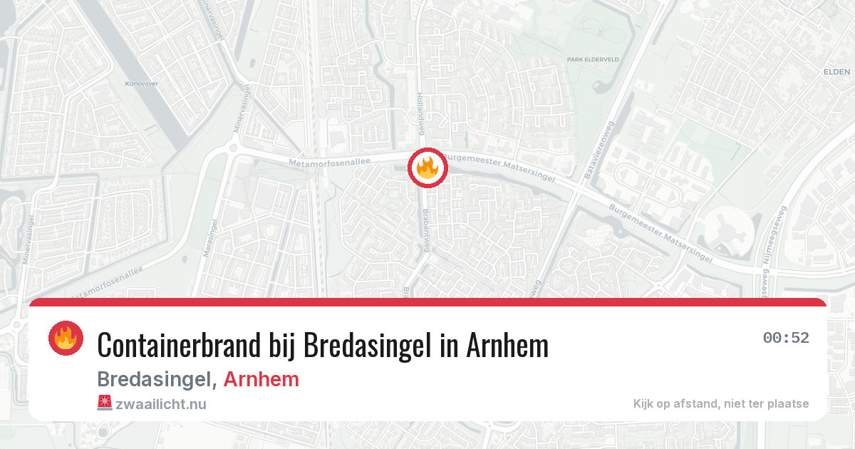 Containerbrand bij Bredasingel in Arnhem — 23 mei 2026