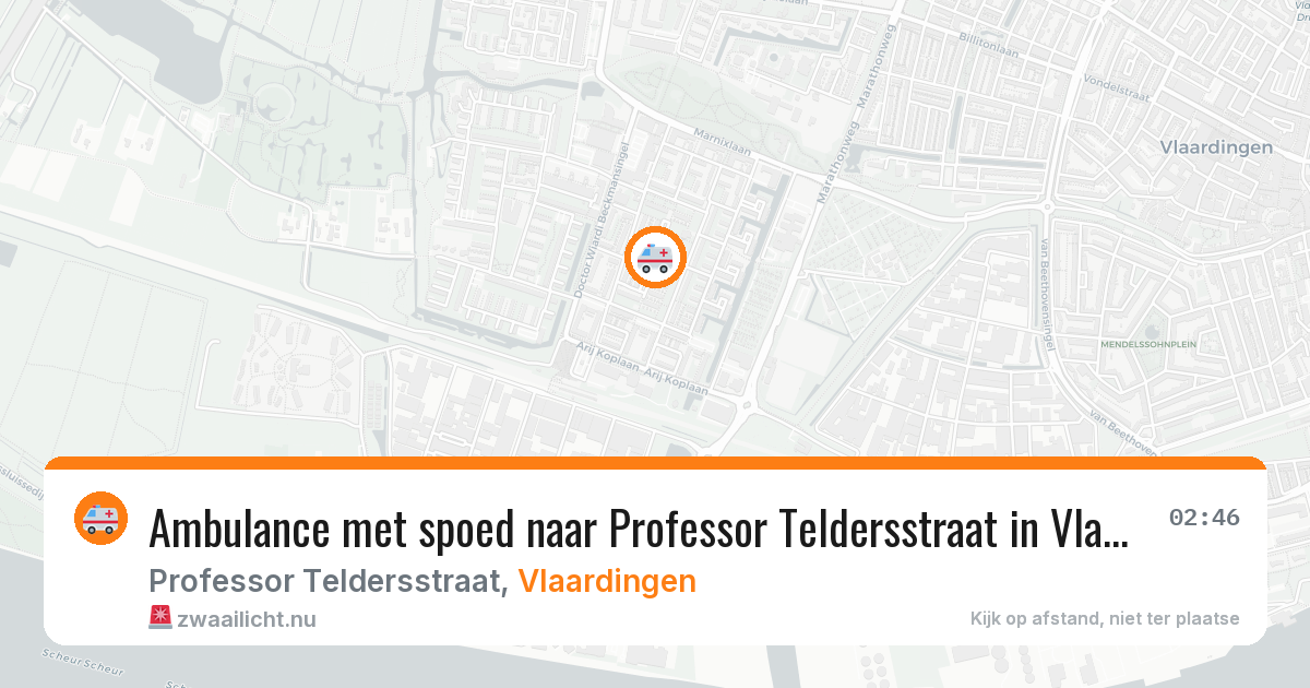 Ambulance met spoed naar Professor Teldersstraat in Vlaardingen — 16 mei 2026