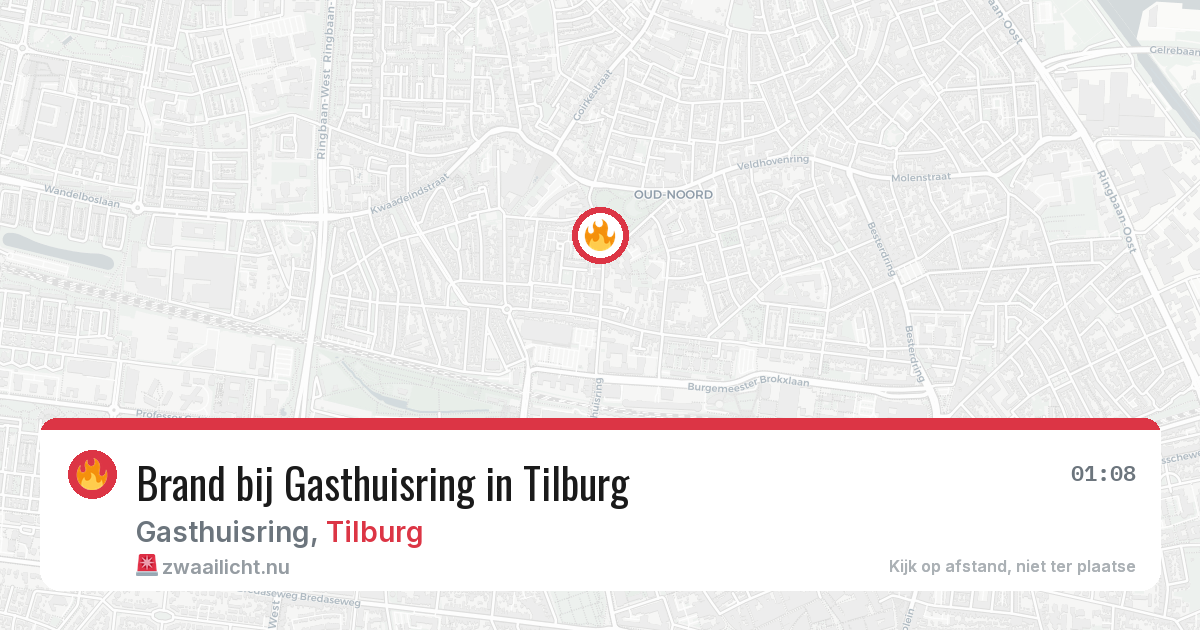 Brand bij Gasthuisring in Tilburg — 19 jul 2026