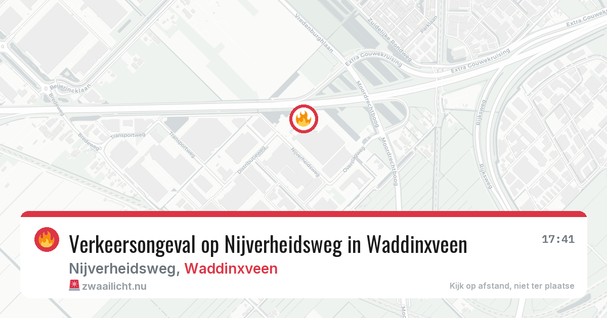 Verkeersongeval op Nijverheidsweg in Waddinxveen — 20 feb 2026