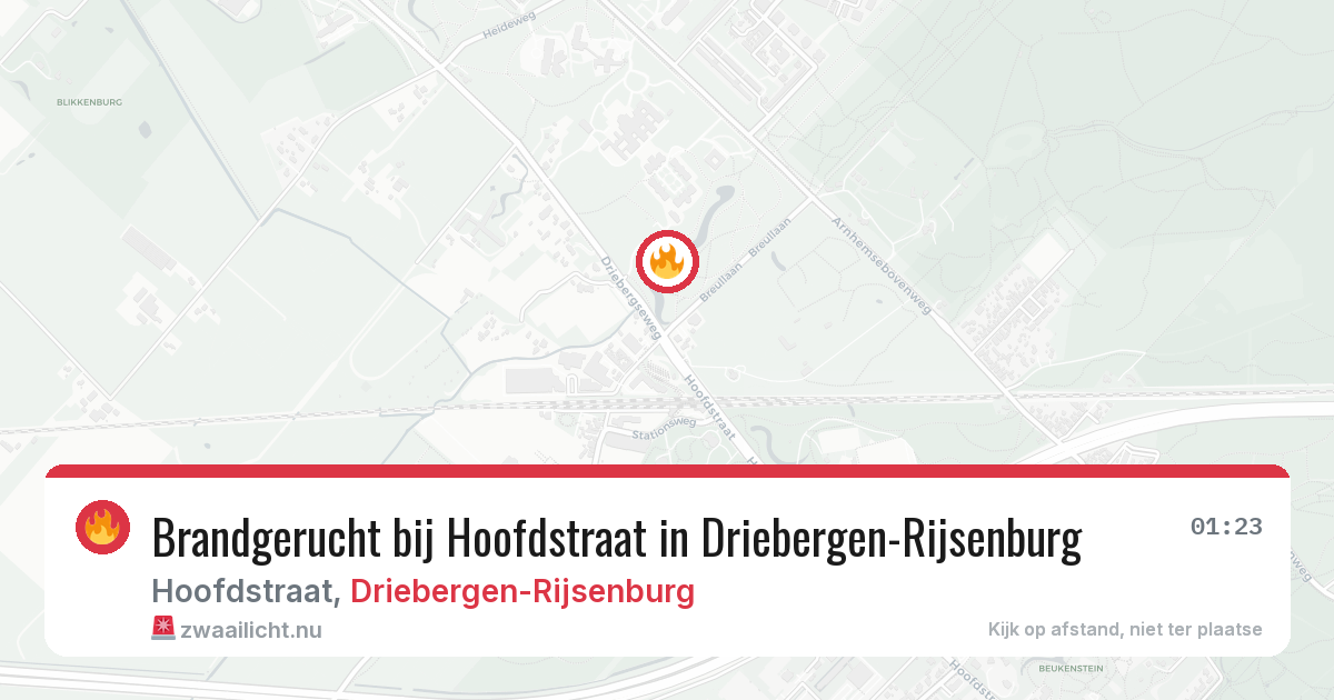Brandgerucht bij Hoofdstraat in Driebergen-Rijsenburg — 17 mrt 2026