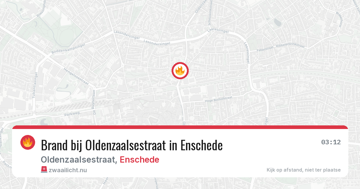 Brand bij Oldenzaalsestraat in Enschede — 23 mei 2026