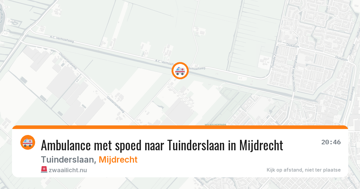 Ambulance met spoed naar Tuinderslaan in Mijdrecht — 19 jul 2026