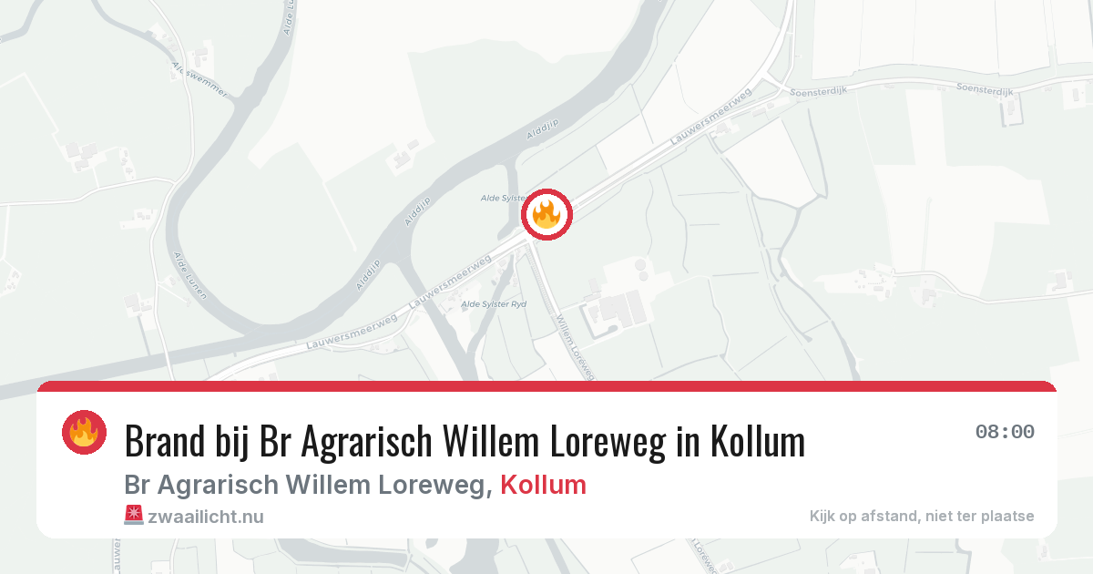 Brand bij Br Agrarisch Willem Loreweg in Kollum — 25 mei 2026