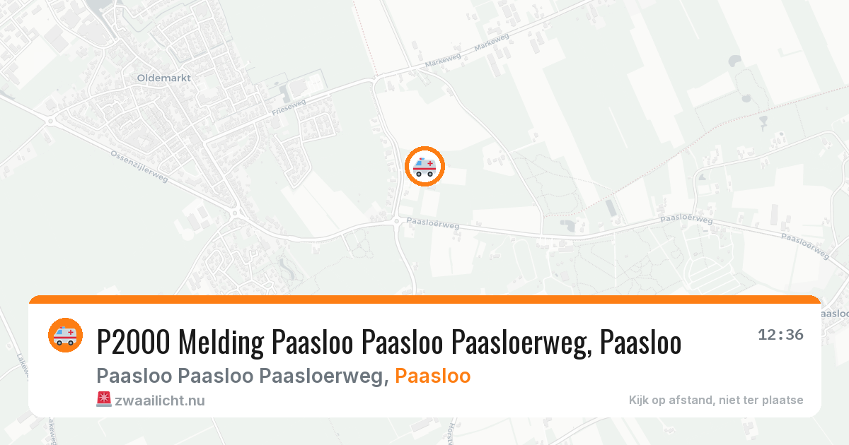P2000 Melding Paasloo Paasloo Paasloerweg, Paasloo — 4 apr 2026