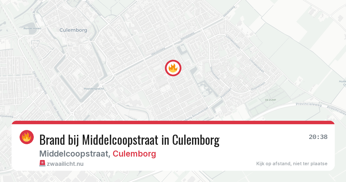 Brand bij Middelcoopstraat in Culemborg — 4 jun 2026