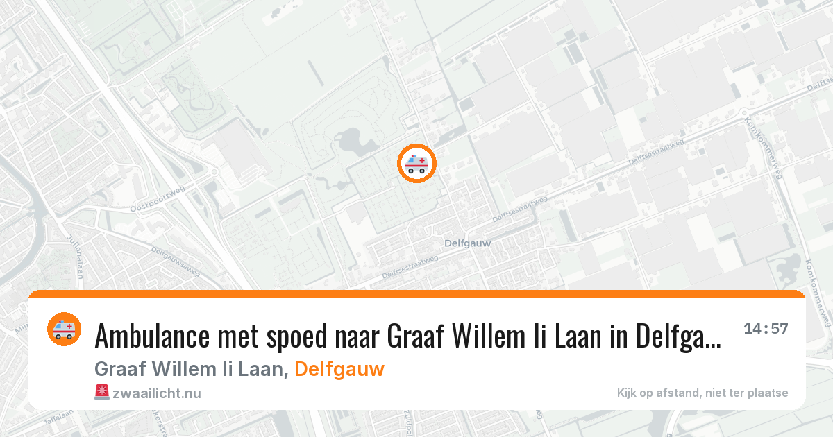 Ambulance met spoed naar Graaf Willem Ii Laan in Delfgauw — 31 mei 2026