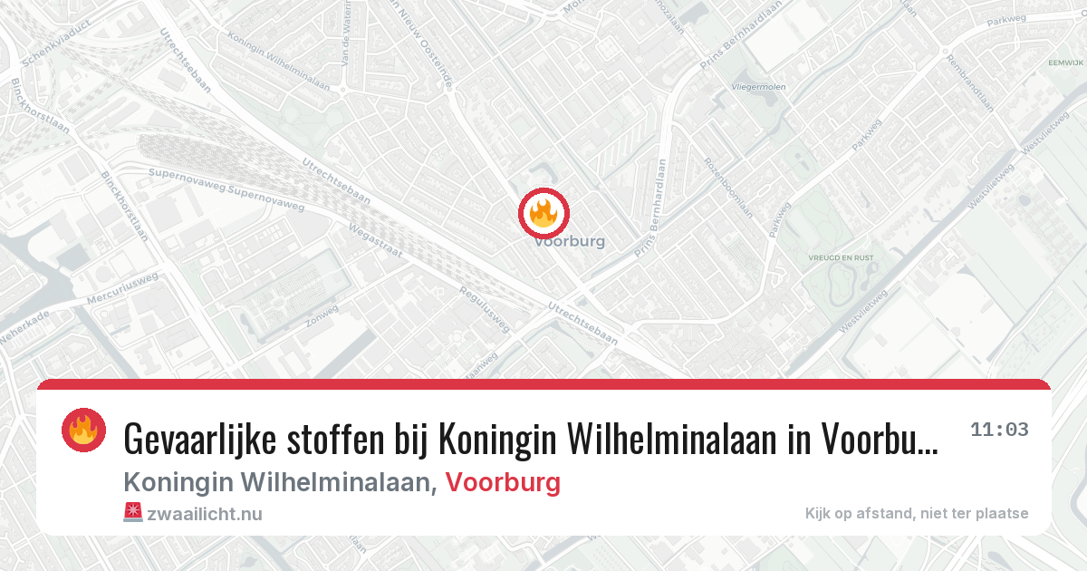 Gevaarlijke stoffen bij Koningin Wilhelminalaan in Voorburg — 4 mrt 2026