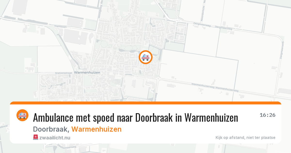 Ambulance met spoed naar Doorbraak in Warmenhuizen — 23 jul 2026