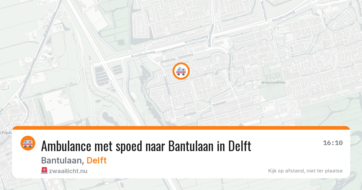 Ambulance met spoed naar Bantulaan in Delft — 21 mrt 2026