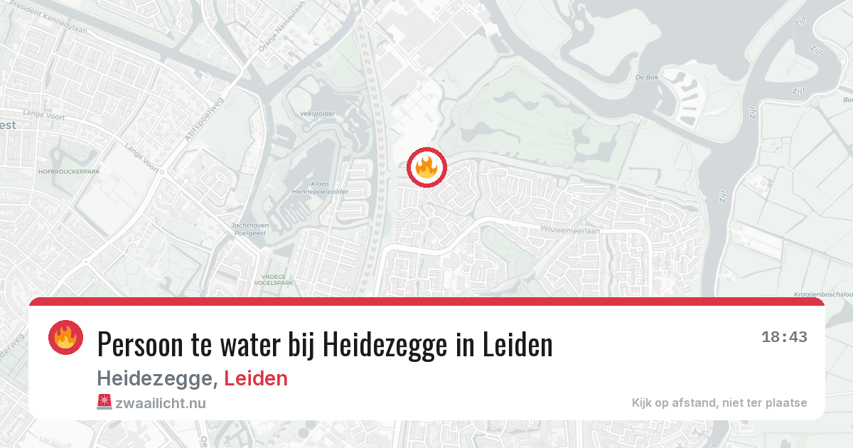 Persoon te water bij Heidezegge in Leiden — 25 mei 2026