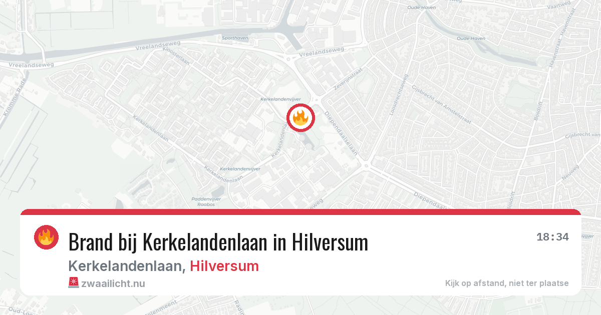 Brand bij Kerkelandenlaan in Hilversum — 23 jan 2026