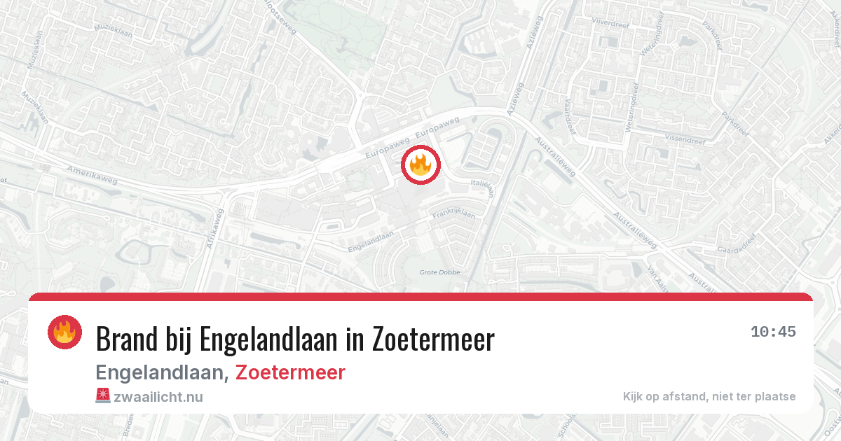 Brand bij Engelandlaan in Zoetermeer — 13 apr 2026