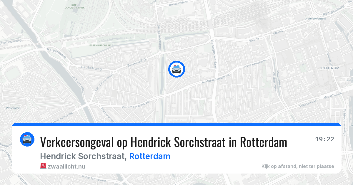 Verkeersongeval op Hendrick Sorchstraat in Rotterdam — 20 jul 2026