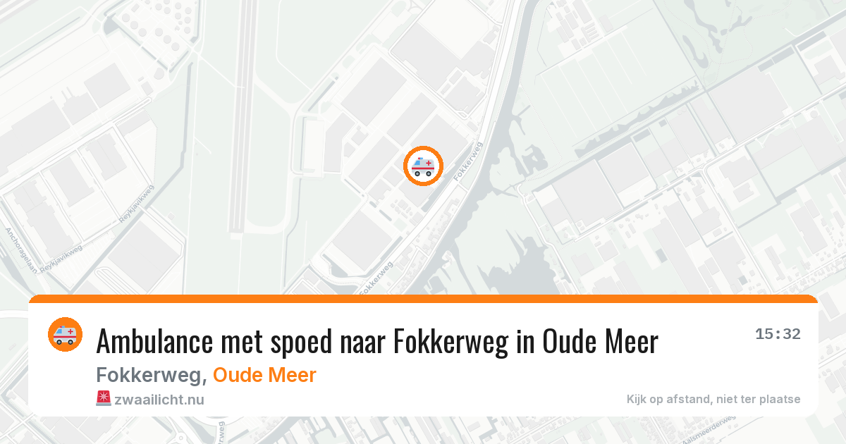Ambulance met spoed naar Fokkerweg in Oude Meer — 26 mei 2026