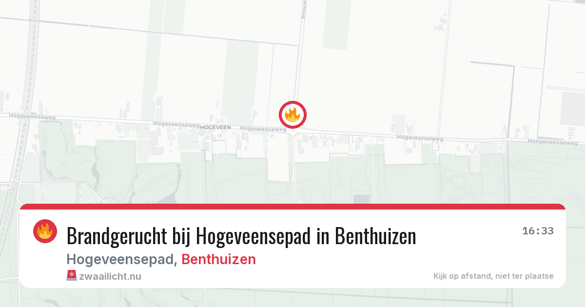 Brandgerucht bij Hogeveensepad in Benthuizen — 6 jun 2026