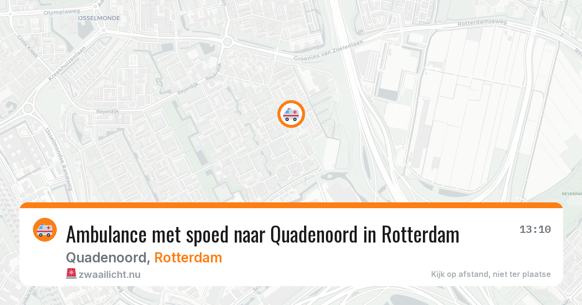 Ambulance met spoed naar Quadenoord in Rotterdam — 17 mei 2026