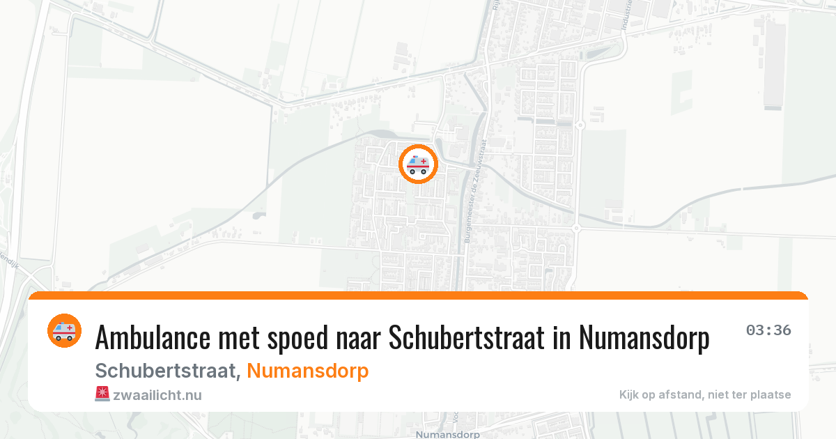Ambulance met spoed naar Schubertstraat in Numansdorp — 16 jul 2026