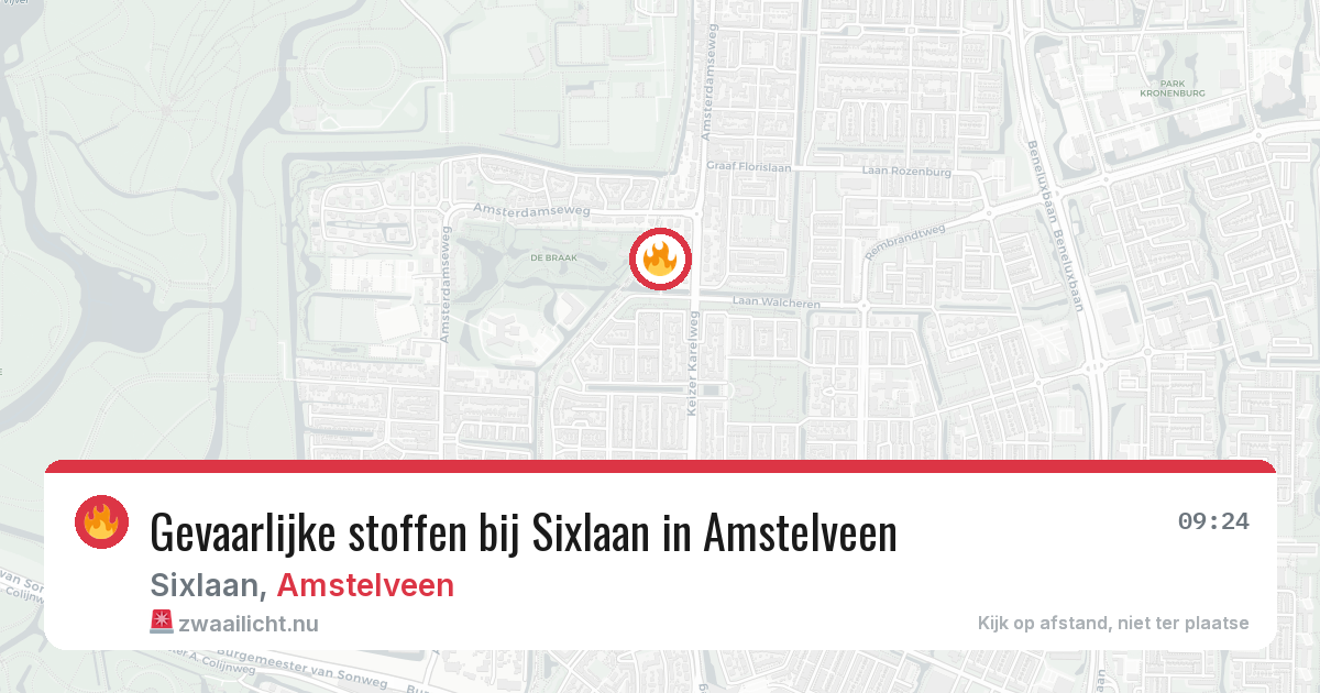 Gevaarlijke stoffen bij Sixlaan in Amstelveen — 31 mrt 2026