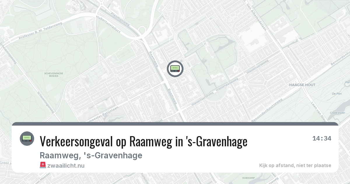 Verkeersongeval op Raamweg in 's-Gravenhage — 26 feb 2026