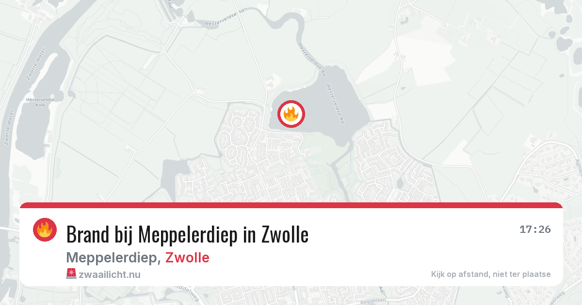 Brand bij Meppelerdiep in Zwolle — 19 jul 2026