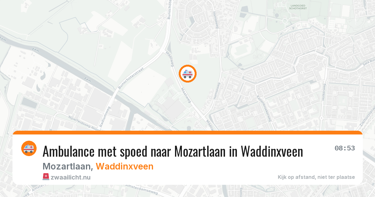 Ambulance met spoed naar Mozartlaan in Waddinxveen — 20 jan 2026