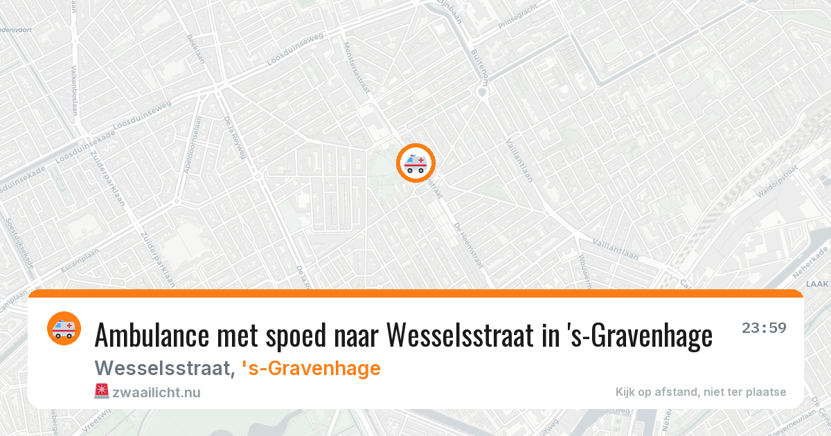 Ambulance met spoed naar Wesselsstraat in 's-Gravenhage — 30 mei 2026