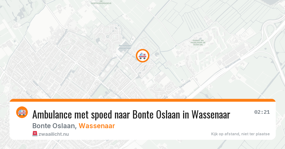 Ambulance met spoed naar Bonte Oslaan in Wassenaar — 16 jul 2026