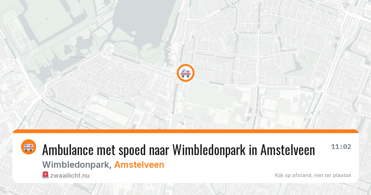 Ambulance met spoed naar Wimbledonpark in Amstelveen — 8 mei 2026