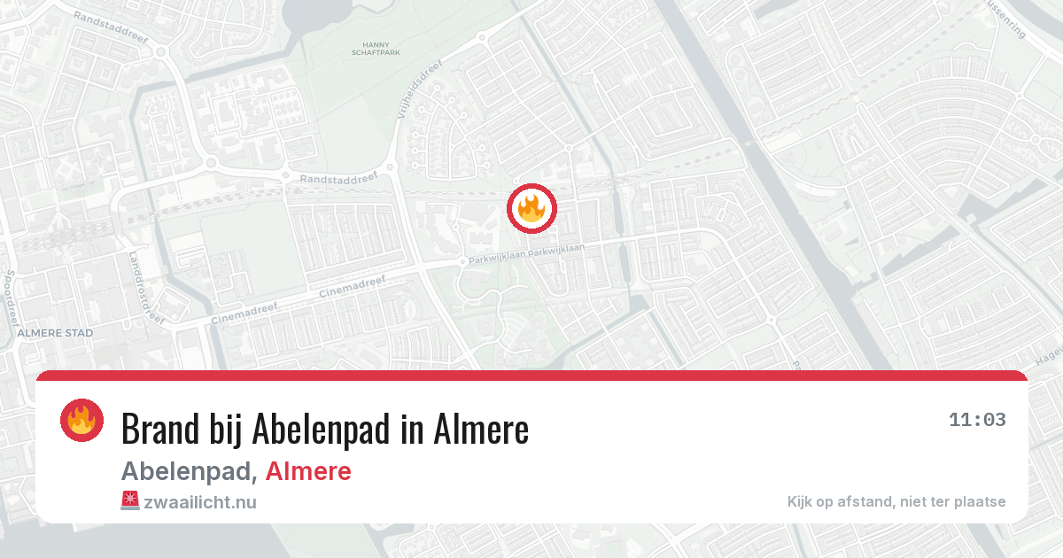 Brand bij Abelenpad in Almere — 14 jul 2026
