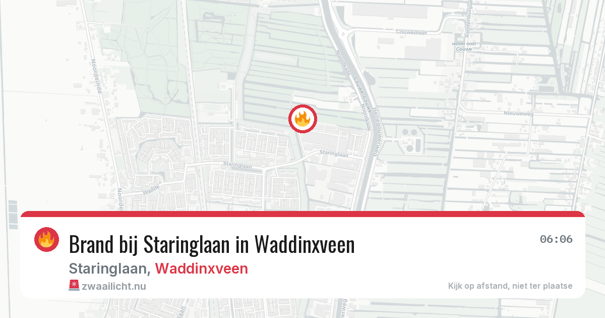 Brand bij Staringlaan in Waddinxveen — 19 jul 2026