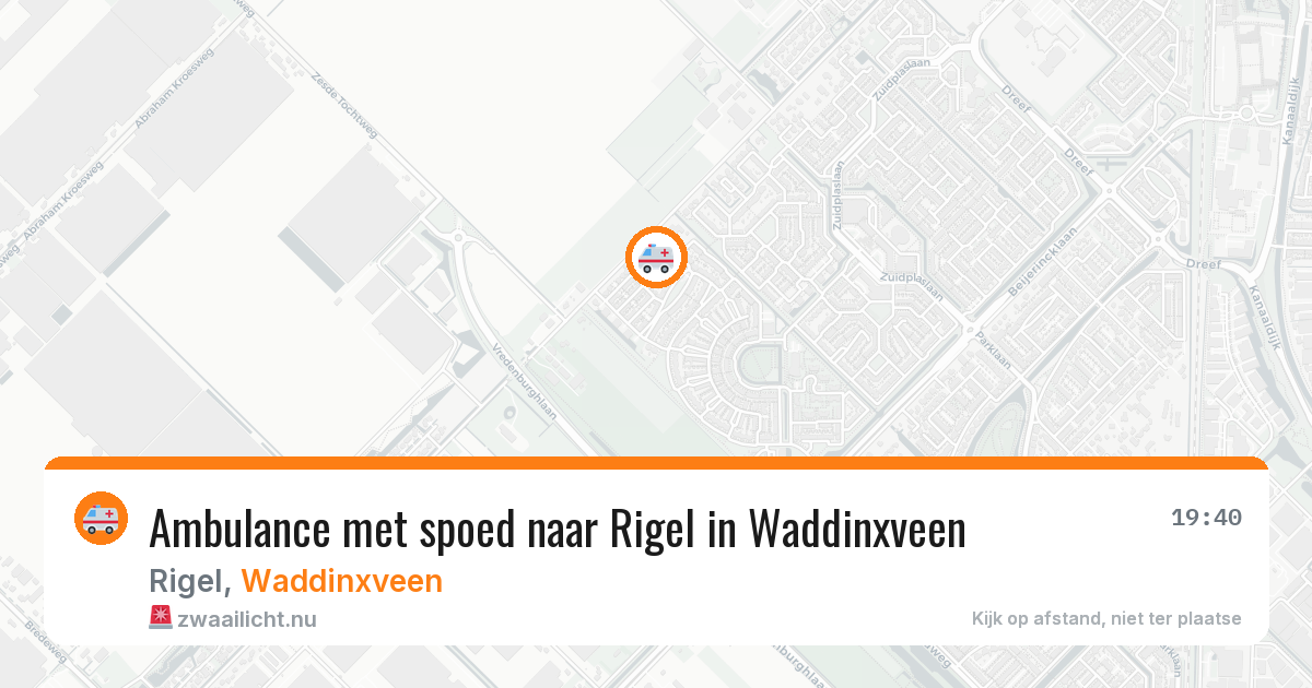 Ambulance met spoed naar Rigel in Waddinxveen — 18 jul 2026