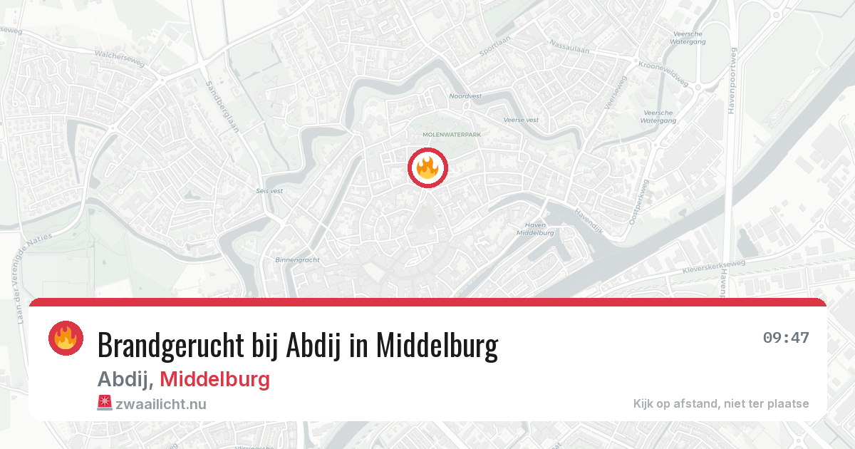 Brandgerucht bij Abdij in Middelburg — 23 mei 2026
