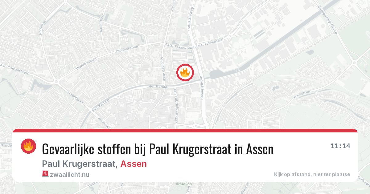 Gevaarlijke stoffen bij Paul Krugerstraat in Assen — 7 apr 2026
