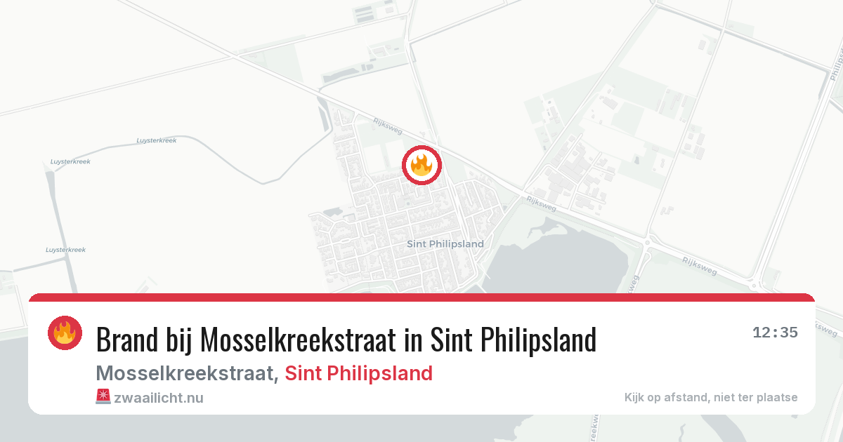 Brand bij Mosselkreekstraat in Sint Philipsland — 18 mrt 2026
