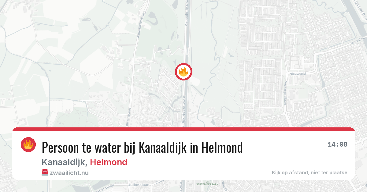 Persoon te water bij Kanaaldijk in Helmond — 4 apr 2026