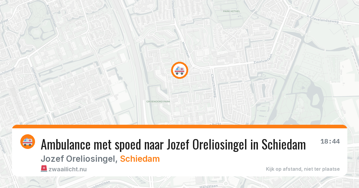 Ambulance met spoed naar Jozef Oreliosingel in Schiedam — 17 jul 2026